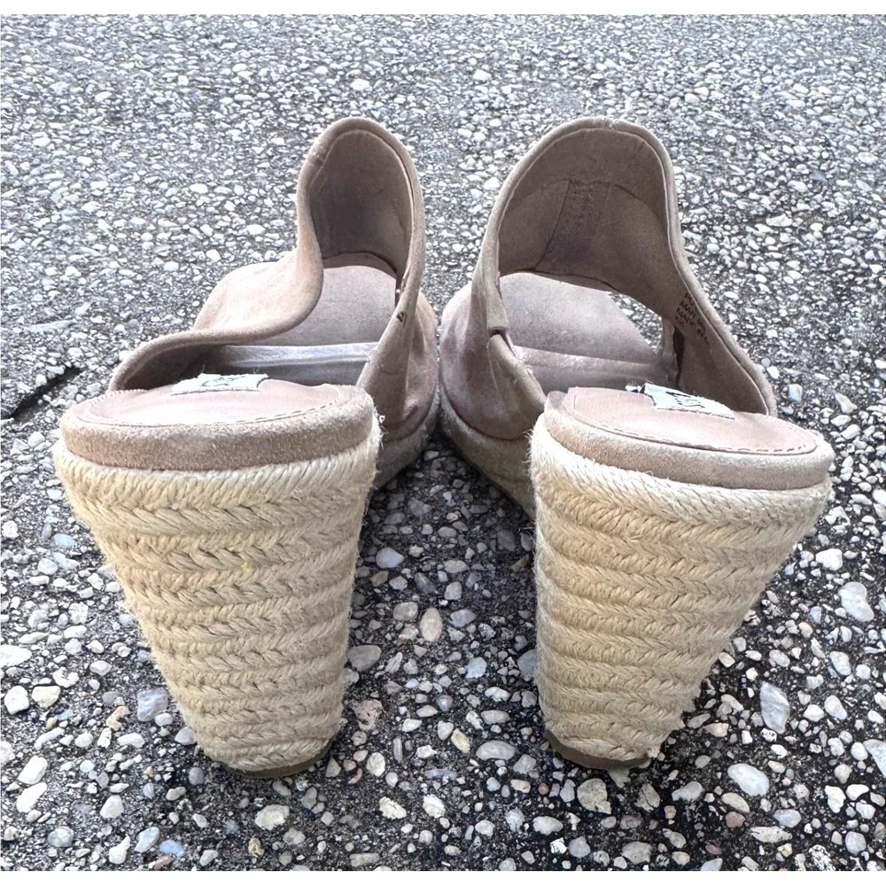 Steve Madden Urge Espadrille Real Leather Suede Wedge Heels Size 8.5